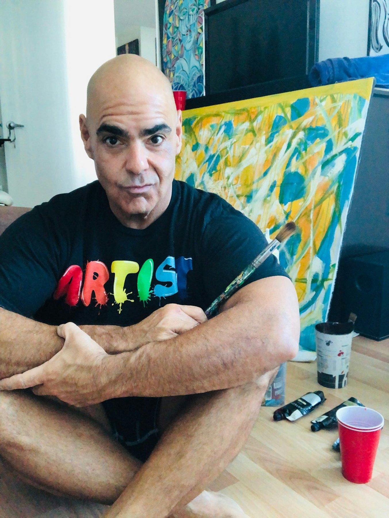 Alfredo Monroy in his studio